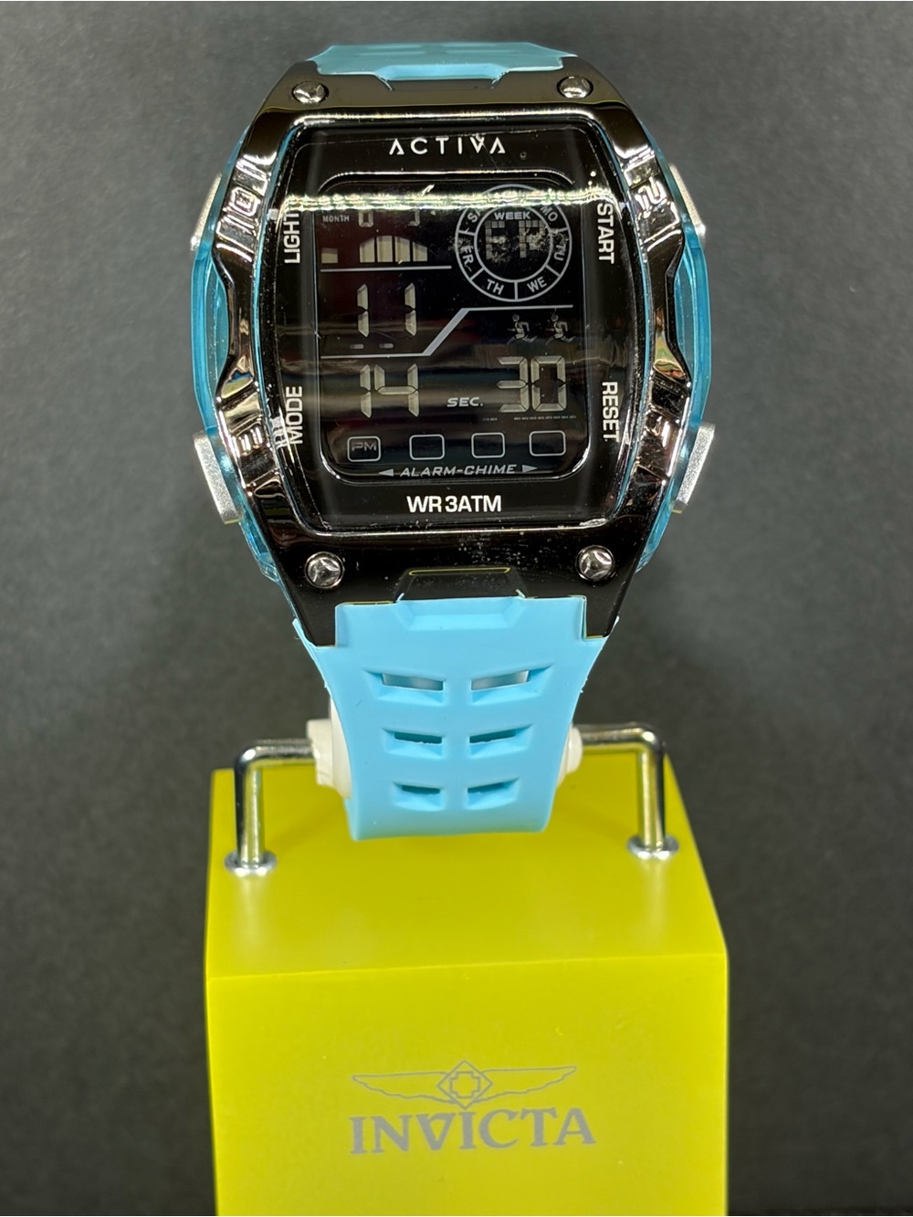 Activa X Invicta Digital Watch 50mm Light Blue ACW8130-002 New